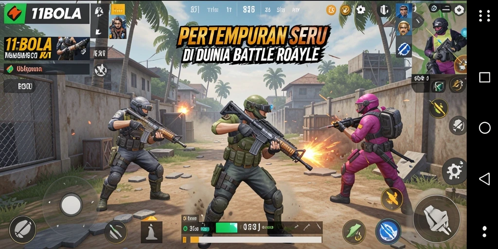 Tangkapan layar gameplay <strong>11BOLA</strong> saat pertempuran sengit antara para pemain.
