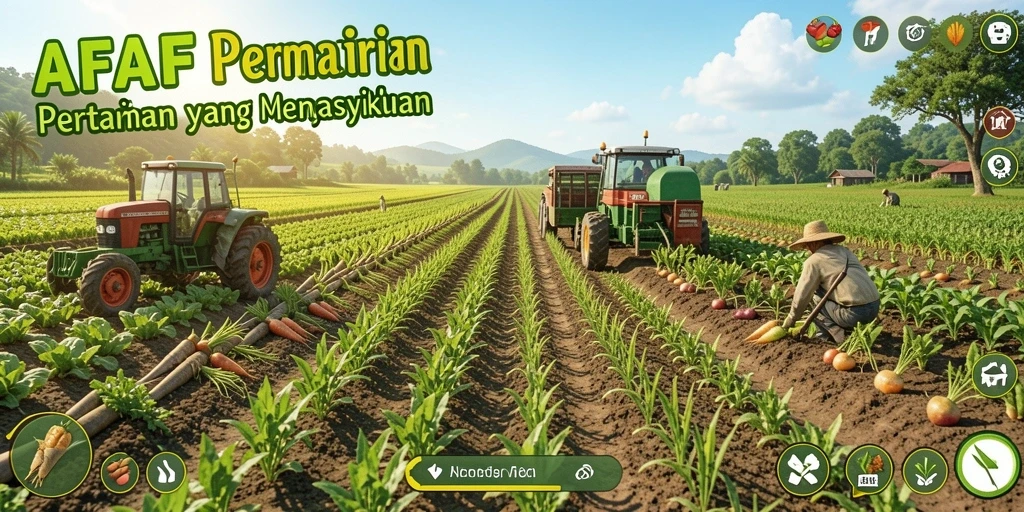 Tangkapan layar AFAF menampilkan ladang virtual yang indah dan interaktif.