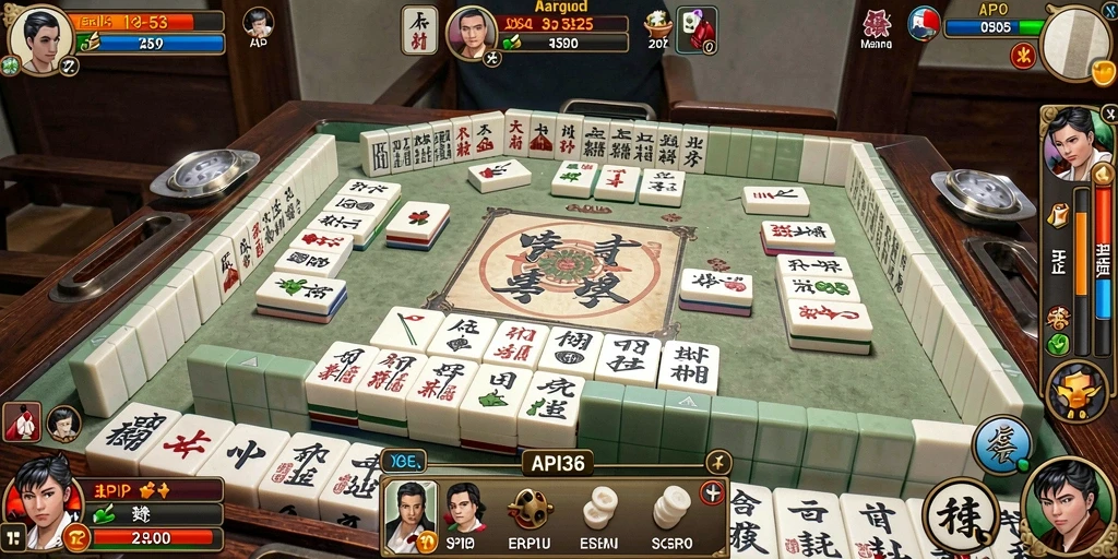 Tampilan gameplay Mahjong yang seru dan menantang di API36.