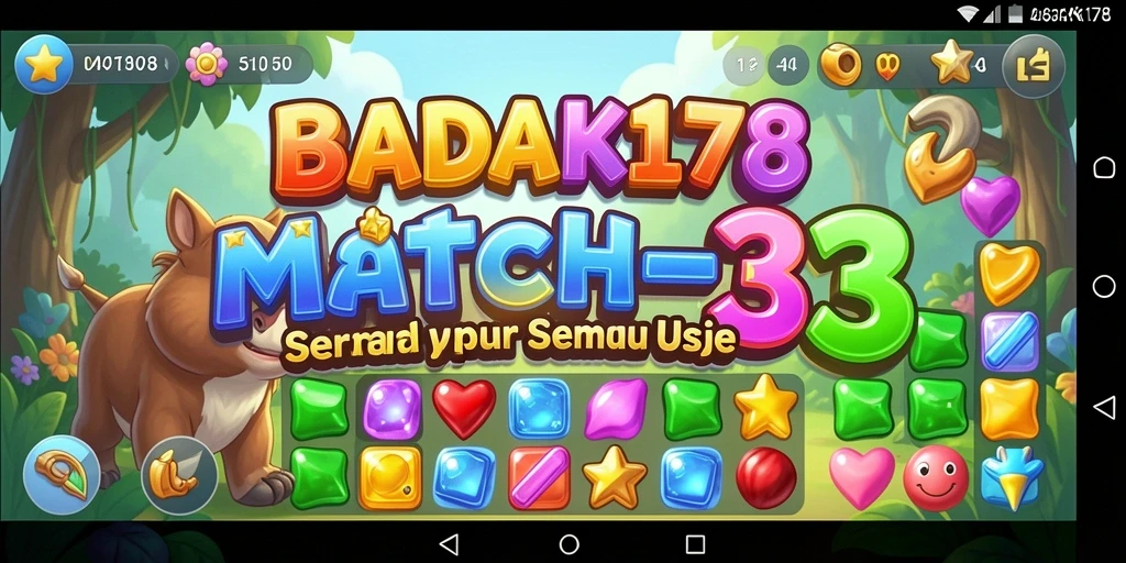 Tangkapan layar gameplay BADAK178 dengan aksi Match-3 yang menarik.