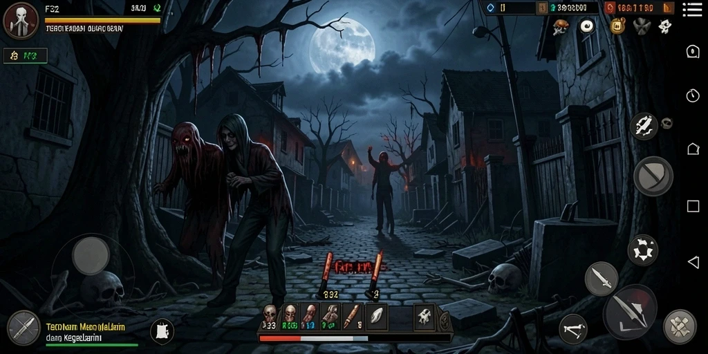 Tangkapan layar F32 menampilkan suasana mencekam di dalam gameplay.