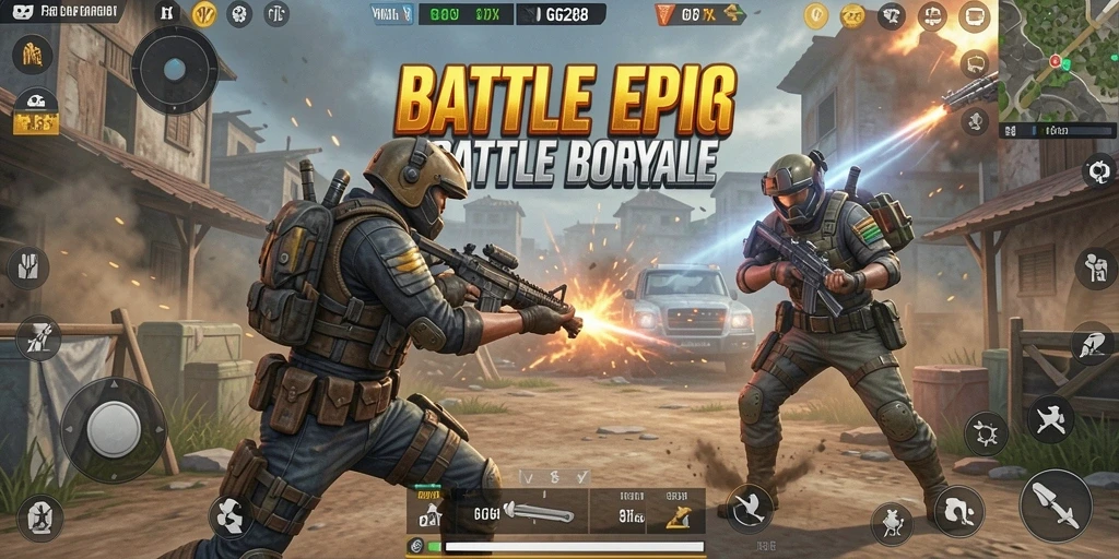 Gameplay seru yang penuh aksi dan strategi Battle Royale.