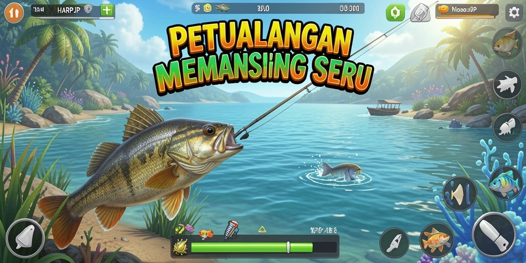Tampilan gameplay HARAPJP dengan pengalaman memancing yang menakjubkan.