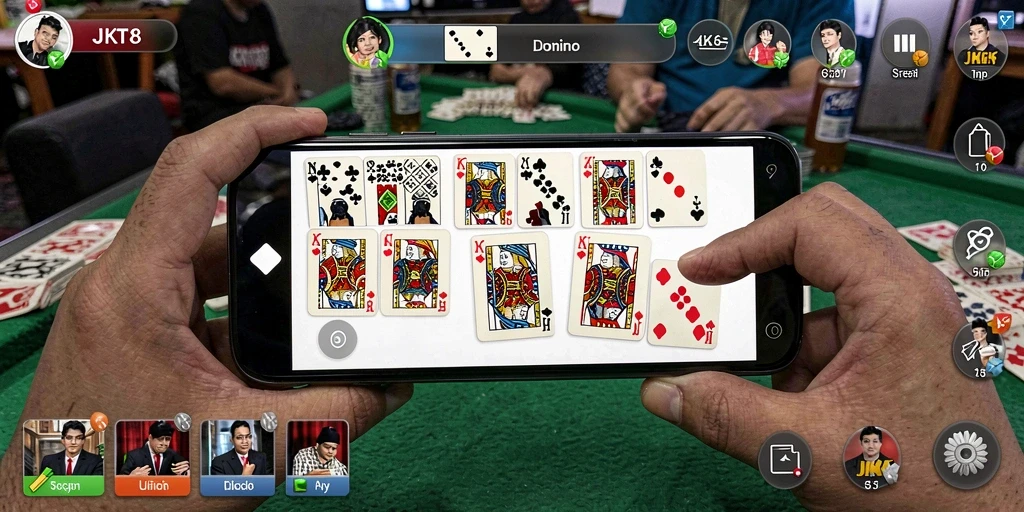 Tampilan menarik dari gameplay JKT8 Domino yang seru.