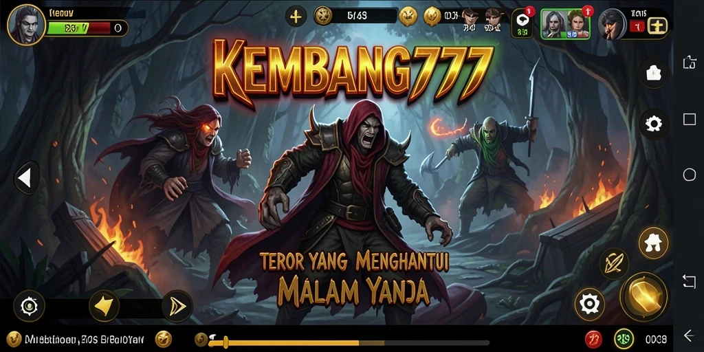 Screenshot gameplay menakutkan KEMBANG777 dengan efek kegelapan yang mencekam.