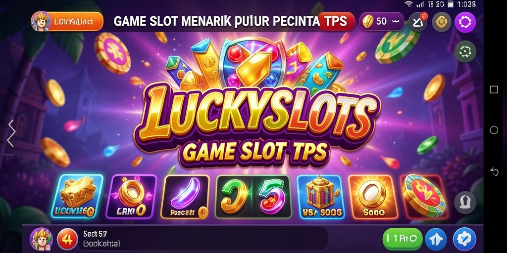Screenshot gameplay LUCKYSLOTS menampilkan mesin slot yang menarik dan fitur interaktif.