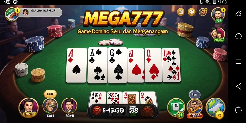 Tampilan gameplay seru dalam permainan Domino MEGA777.