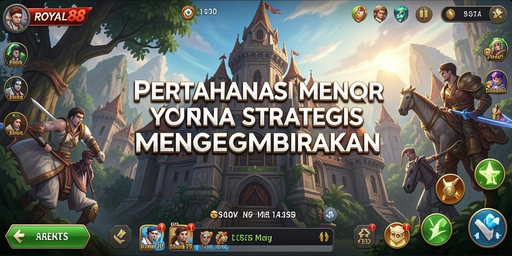 Tampilan gameplay <strong>ROYAL88</strong> yang memukau dalam pertahanan menara.