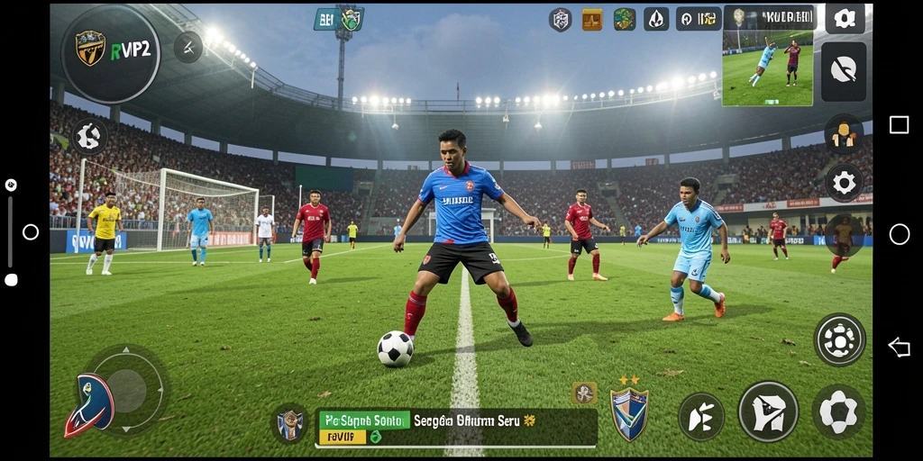 Tampilan gameplay mendebarkan dari game sepak bola RVIP2.