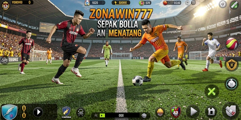 Tampilan gameplay menarik dari ZONAWIN777 dengan aksi sepak bola yang mendebarkan.